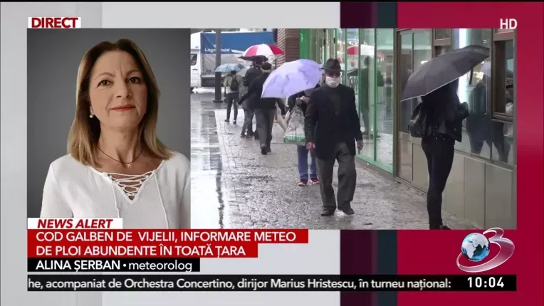 Cod galben de vijelii si informare meteo de ploi abundente in toata tara