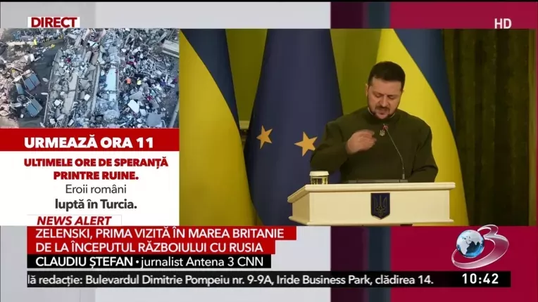 Volodimir Zelenski, prima vizita in Marea Britanie de la inceputul razboiului